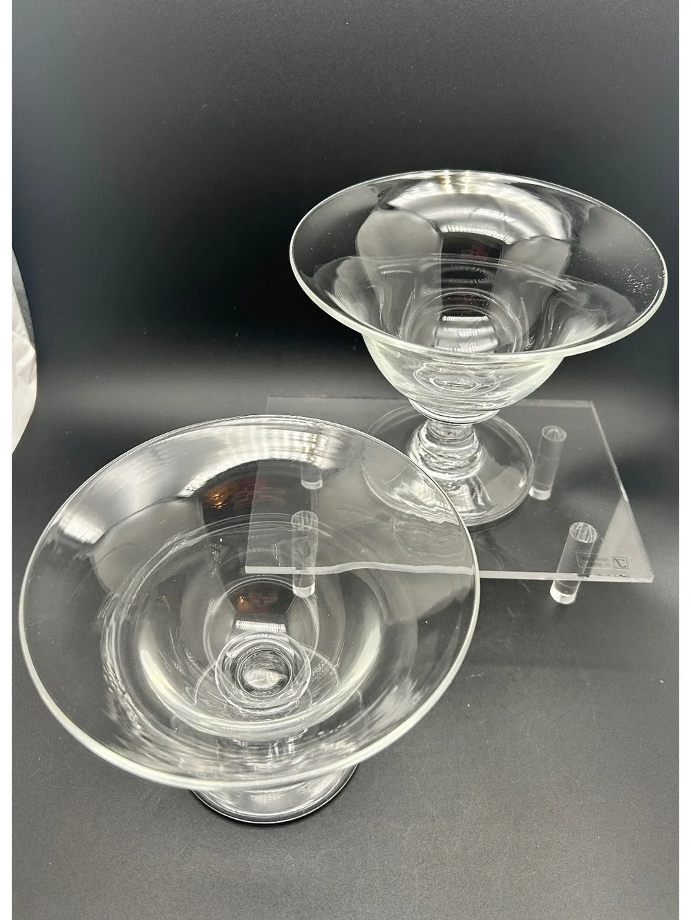 2 Simon Pearce Crystal Essex Compotes
